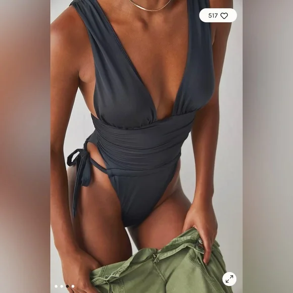 We are HAH x Free People Cut to The Chase Bodysuit/One Piece Suit in Brown Sugar - Picture 13 of 14